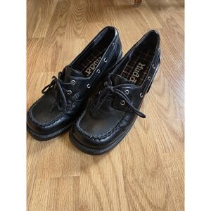 Vintage Mudd Black Lace-Up Oxford Heels – Chunky 90s Y2K